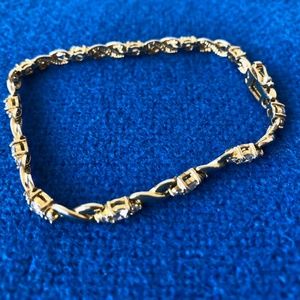 Sterling silver gold plated tennis XO bracelet